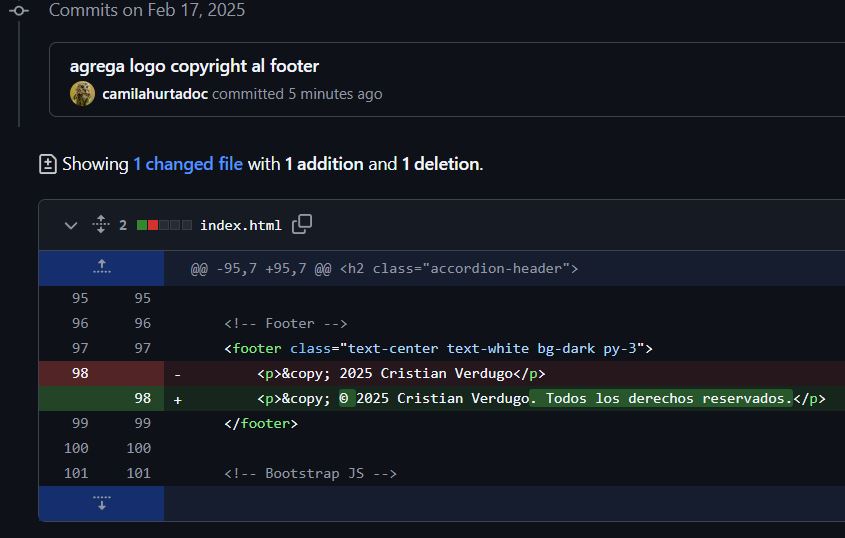 screenshot cambios commit 1