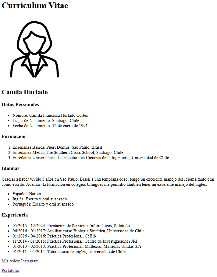 screenshot currículum