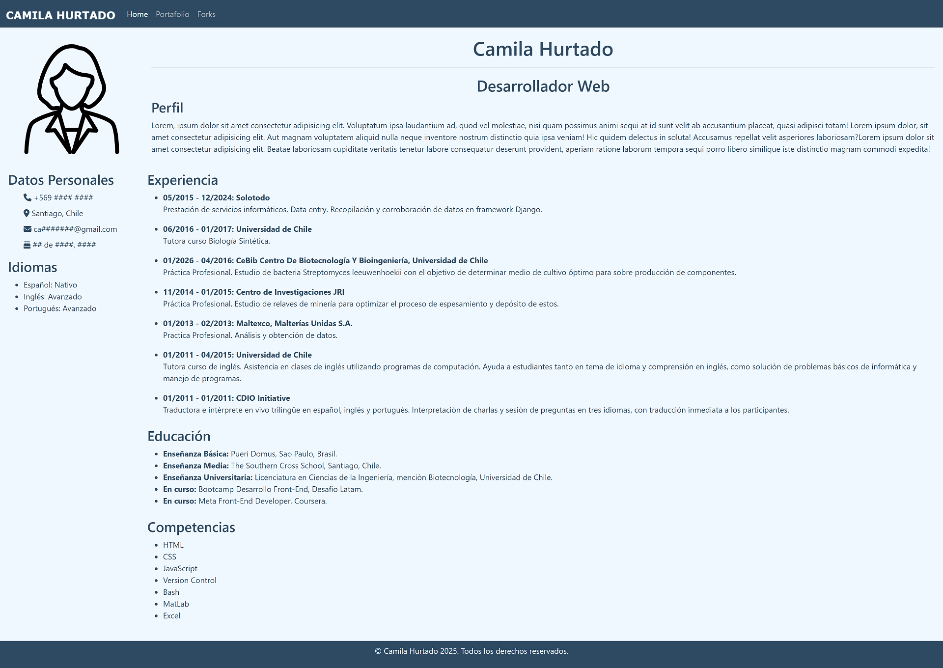 screenshot página github pages